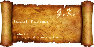 Gaebl Kozima névjegykártya